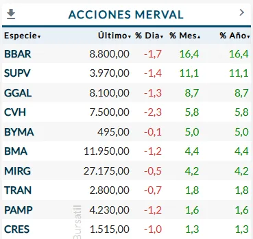 Merval enero 2025